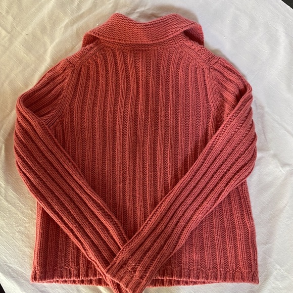 ATL Studio Womens Chunky Cable Knit Open
Front Pink Cardigan Sweater size M - Picture 5 of 5